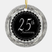 Charming 25th Silver Wedding Jubileum Keramisch Ornament (Voorkant)