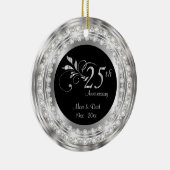 Charming 25th Silver Wedding Jubileum Keramisch Ornament (Rechts)