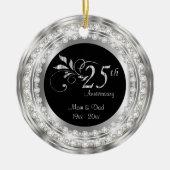 Charming 25th Silver Wedding Jubileum Keramisch Ornament (Voorkant)