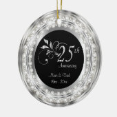 Charming 25th Silver Wedding Jubileum Keramisch Ornament (Links)
