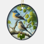 Charming Acadian Flycatchers Scene Christmas Keramisch Ornament (Links)