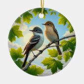 Charming Alder Flycatcher Bird Keepsake Keramisch Ornament (Voorkant)