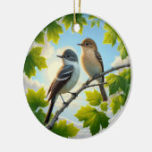 Charming Alder Flycatcher Bird Keepsake Keramisch Ornament (Links)