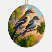Charming Alder Flycatcher Bird Keepsake Keramisch Ornament (Links)