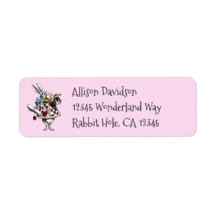 Charming Alice in Wonderland White Rabbit Etiket