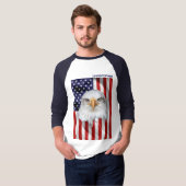 Charming American Eagle, de Amerikaanse vlag, patr T-shirt (Voorkant volledig)