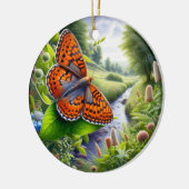 Charming Atlantis Fritillary Butterfly Keramisch Ornament (Links)