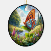 Charming Atlantis Fritillary Butterfly Keramisch Ornament (Links)