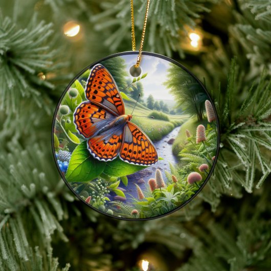 Charming Atlantis Fritillary Butterfly Keramisch Ornament