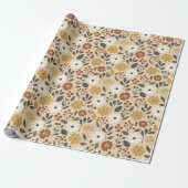 Charming Autumn Floral  Cadeaupapier (Uitgerold)