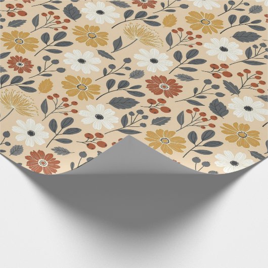 Charming Autumn Floral  Cadeaupapier (Hoek)