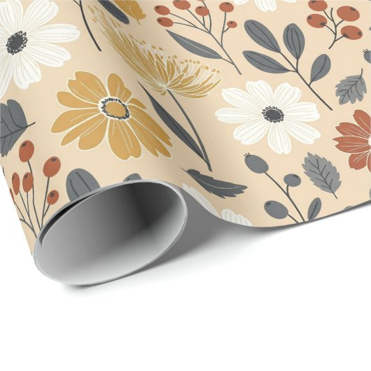 Charming Autumn Floral  Cadeaupapier (Rol Hoek)