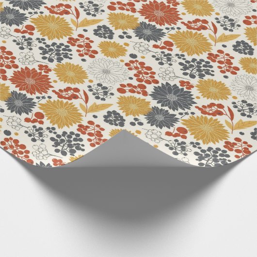 Charming Autumn Floral  Cadeaupapier (Hoek)