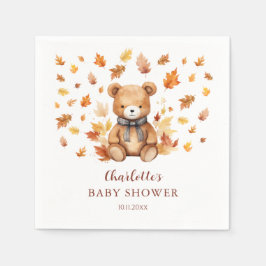 Charming Autumn Teddy Bear Baby Shower Servet