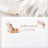 Charming Autumn Terracotta Baby Fox Pumpkin Etiket (Insitu)