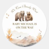 Charming Autumn Woodland Bear Family Ronde Sticker (Voorkant)