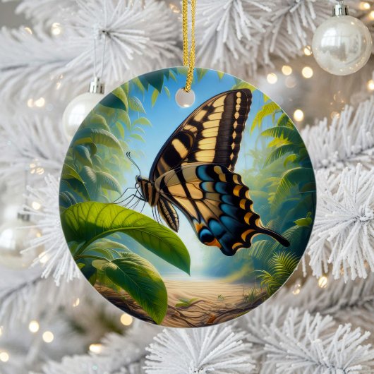 Charming Bahaman Swallowtail Butterfly Keepsake Keramisch Ornament