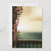 Charming Balcony met roze Roses Beach Quinceañera Kaart (Achterkant)