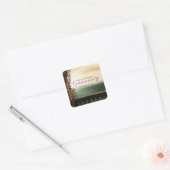 Charming Balcony met roze Roses Beach Quinceañera Vierkante Sticker (Envelop)