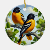 Charming Baltimore Oriole Bird Keepsake Keramisch Ornament (Voorkant)