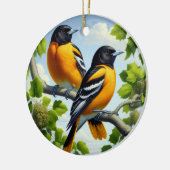 Charming Baltimore Oriole Bird Keepsake Keramisch Ornament (Links)