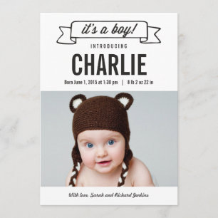 Charming Banner Birth Announements - Boy Aankondiging