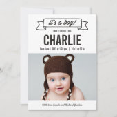 Charming Banner Birth Announements - Boy Aankondiging (Voorkant)