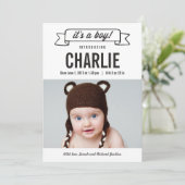 Charming Banner Birth Announements - Boy Aankondiging (Staand voorkant)