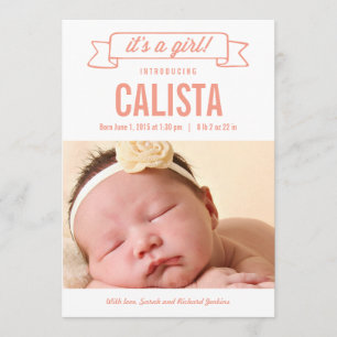Charming Banner Birth Announements - Girl Aankondiging