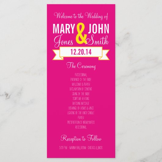 Charming Banner Ceremony Programme Programmakaart (Voorkant)