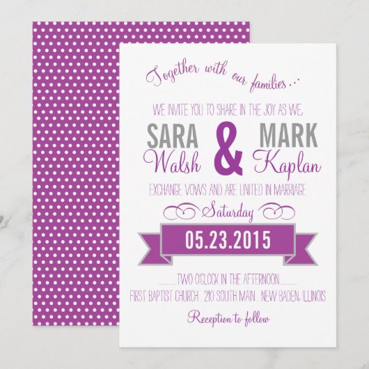 Charming Banner-uitnodigingen Kaart (Voorkant / Achterkant)