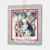 Charming Barnwood Instagram Foto Kerstmis Keramisch Ornament (Links)