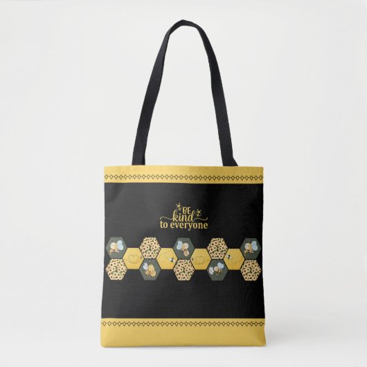 Charming Be Kind to Everyone Bumble Bee Tote Bag (Voorkant)
