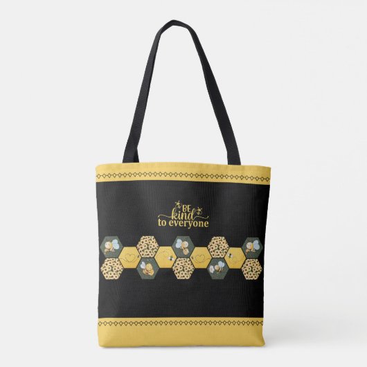Charming Be Kind to Everyone Bumble Bee Tote Bag (Achterkant)