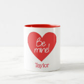 Charming be Mine Red Heart Tweekleurige Koffiemok (Center)