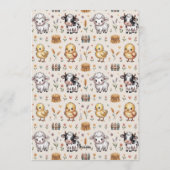 Charming Beige Watercolor Farmyard Cow Birthday Kaart (Achterkant)