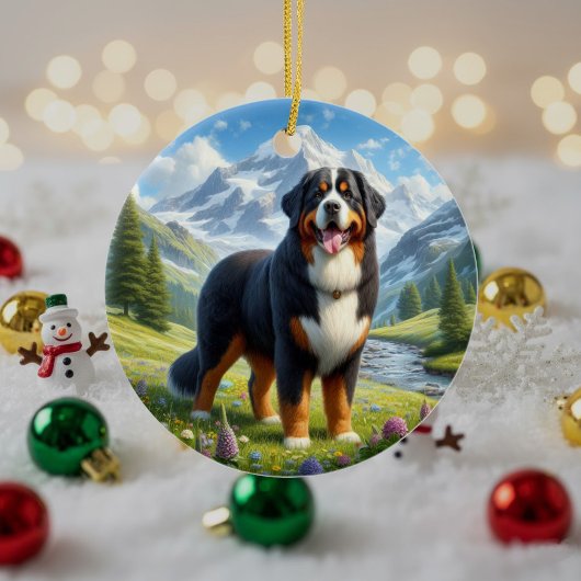 Charming Bernese Mountain Dog Keepsake Keramisch Ornament