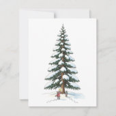 Charming Big Tree Scene Cute Christmas Card Design Feestdagenkaart (Voorkant)