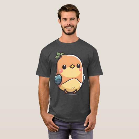 Charming Bird Een Schattigee en lieve design vinta T-shirt (Voorkant volledig)