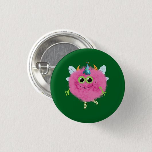 Charming birthday monster ronde button 3,2 cm (Voorkant /achterkant)