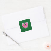 Charming birthday monster vierkante sticker (Envelop)