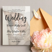 Charming Black Calligraphy Photo Wedding
