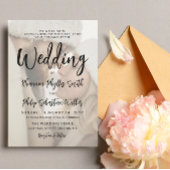 Charming Black Calligraphy Photo Wedding Kaart