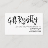 Charming Black Calligraphy Wedding Registry Informatiekaartje (Voorkant)