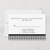 Charming Black & White Gingham Wedding RSVP Kaartje (Voorkant)