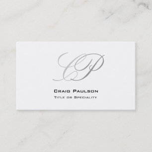 Charming Black White Grey Monogram Visitekaartje