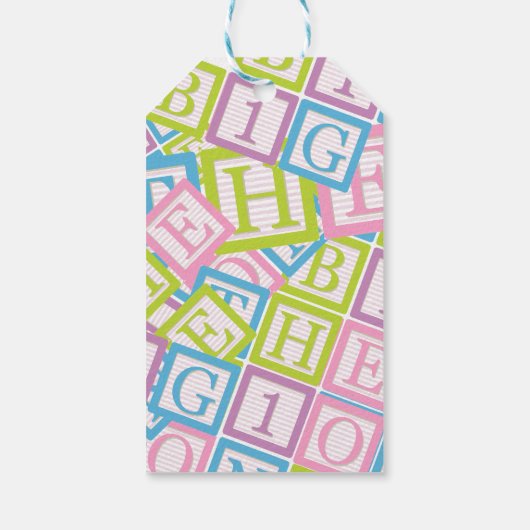 Charming Blocks Pattern The Big One Cadeaulabel (Achterkant)