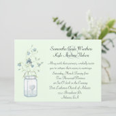 Charming Blue Bells & Mason Jar Wedding Invitation Kaart (Staand voorkant)