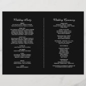Charming Blush White Floral Black Wedding Programm (Achterkant)