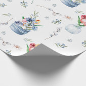 Charming Boho Waterverf Spring Flowers Patroon Cadeaupapier (Hoek)